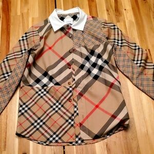 Burberry Multicolor Plaid Button-Up Shirt